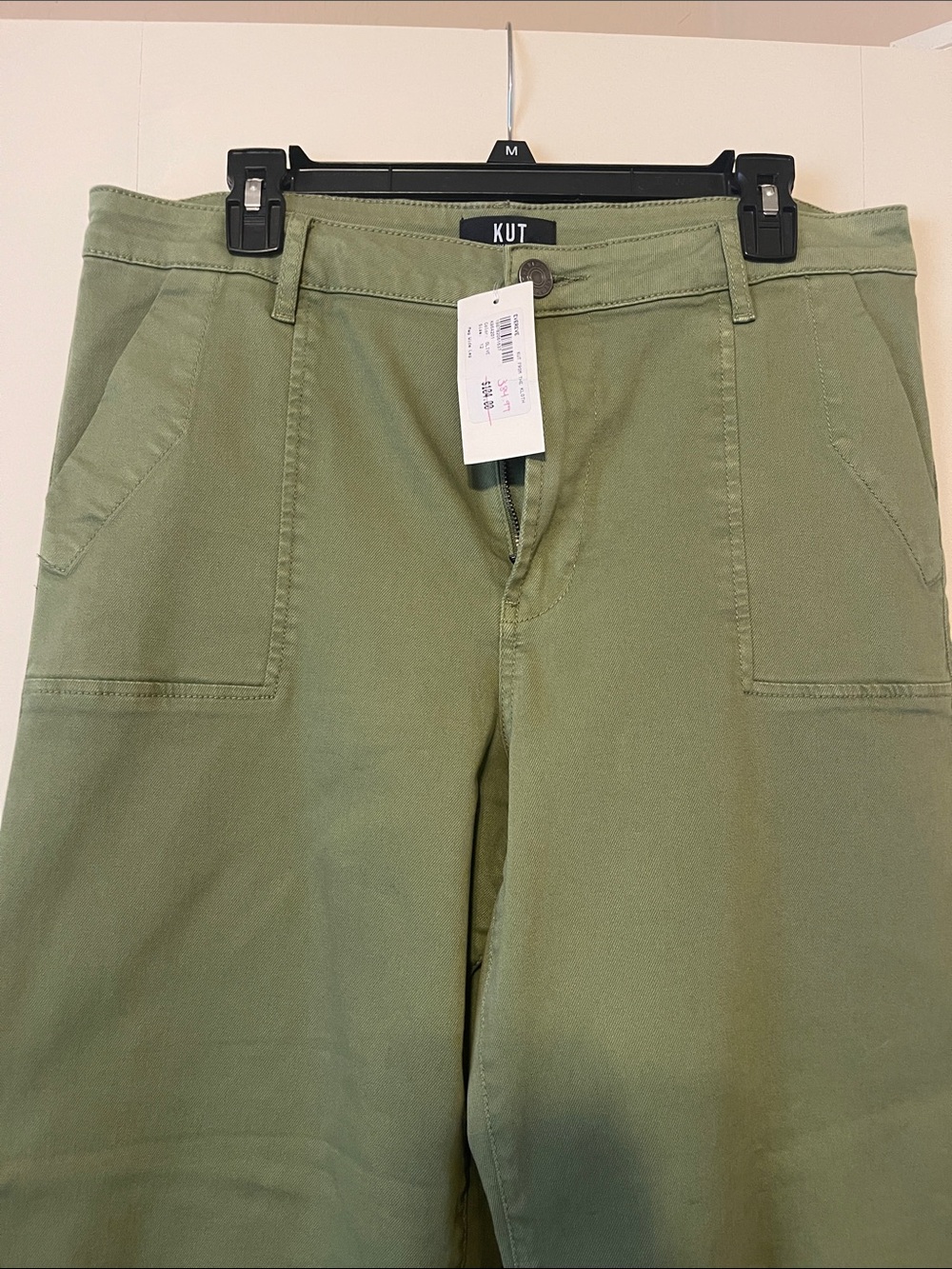 Kut from the Kloth Olive Utility Wide-Leg Chinos - Picture 2 of 4